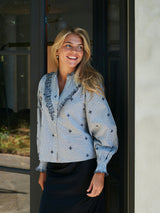Neo Noir Degas Check Blouse - Grey