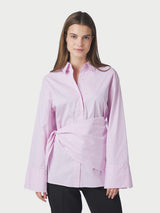 Neo Noir Dita Scarf Stripe Shirt - Light Pink