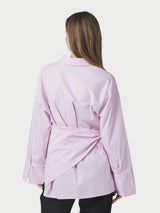 Neo Noir Dita Scarf Stripe Shirt - Light Pink