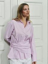 Neo Noir Dita Scarf Stripe Shirt - Light Pink