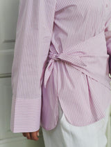 Neo Noir Dita Scarf Stripe Shirt - Light Pink