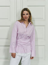Neo Noir Dita Scarf Stripe Shirt - Light Pink