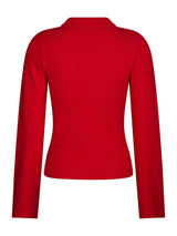 Neo Noir Fannya LS Solid Knit Polo - Red