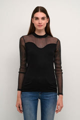 Culture Shiny Grace Blouse - Black/Silver