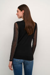 Culture Shiny Grace Blouse - Black/Silver