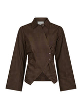 Neo Noir Fenli Small Check Shirt - Aubergine