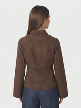 Neo Noir Fenli Small Check Shirt - Aubergine