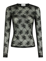 Neo Noir Evania Mesh Blouse - Black