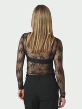 Neo Noir Evania Mesh Blouse - Black