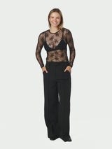 Neo Noir Evania Mesh Blouse - Black
