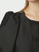 Neo Noir Anela Mandarin Dull Satin Blouse - Black