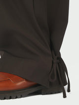 Neo Noir Isotta Structure Tie Pants - Dark Brown