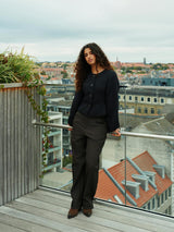 Neo Noir Isotta Structure Tie Pants - Dark Brown