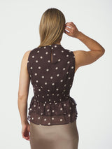 Neo Noir Ansol Big Dot Top - Brown
