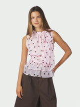 Neo Noir Ansol Big Dot Top - Light Pink