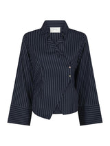 Neo Noir Fenli Slim Stripe Shirt - Navy