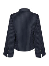 Neo Noir Fenli Slim Stripe Shirt - Navy