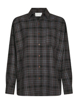 Neo Noir Dalma Flannel Check Skirt - Warm Grey