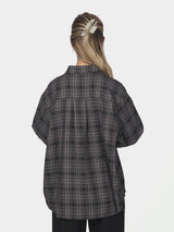 Neo Noir Dalma Flannel Check Skirt - Warm Grey
