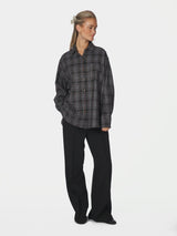Neo Noir Dalma Flannel Check Skirt - Warm Grey