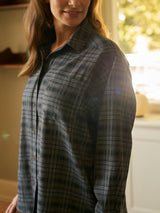Neo Noir Dalma Flannel Check Skirt - Warm Grey