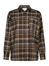 Neo Noir Dalma Flannel Check Skirt - Dark Taupe