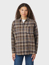 Neo Noir Dalma Flannel Check Skirt - Dark Taupe