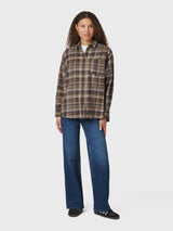 Neo Noir Dalma Flannel Check Skirt - Dark Taupe