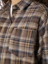 Neo Noir Dalma Flannel Check Skirt - Dark Taupe