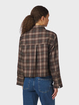 Neo Noir Jaylin Flannel Check Shirt - Dark Taupe