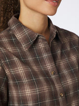 Neo Noir Jaylin Flannel Check Shirt - Dark Taupe