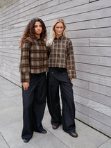 Neo Noir Jaylin Flannel Check Shirt - Dark Taupe