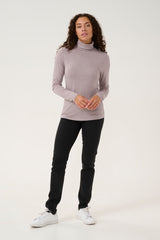 Culture Alexandra Jersey Rollneck - Steel Gray/Pale