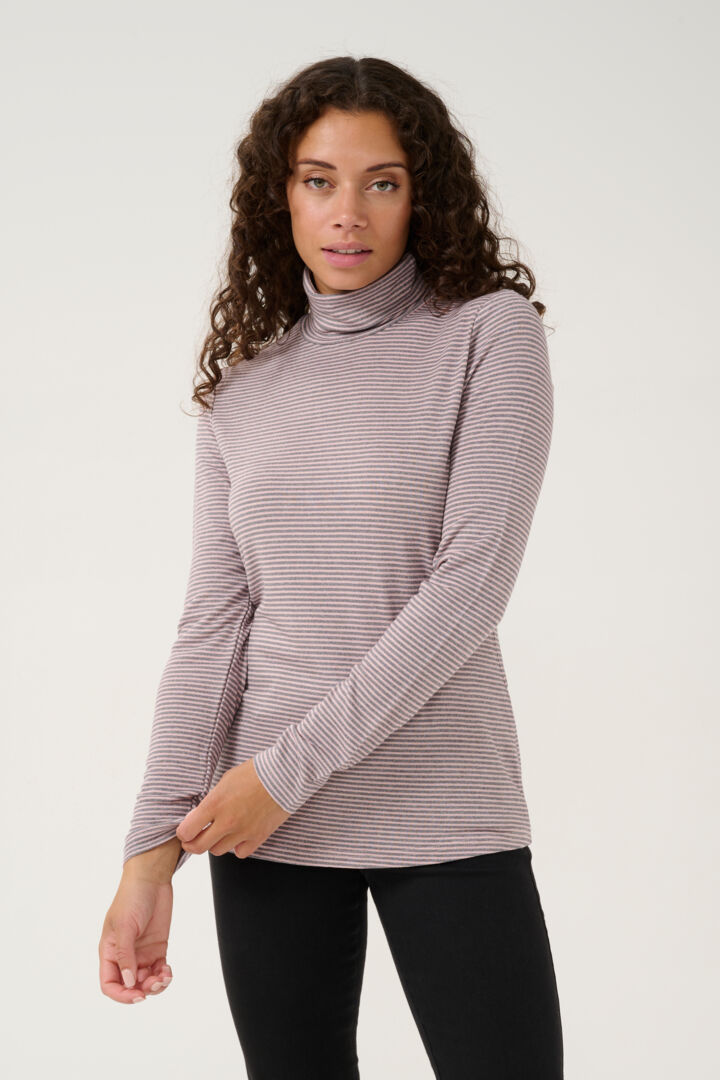 Culture Alexandra Jersey Rollneck - Steel Gray/Pale