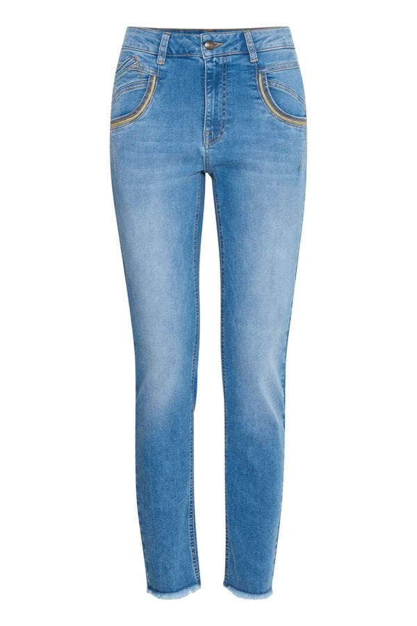 Pulz Carmen EMB. HW Jeans Sinny Leg - Light Blue Denim