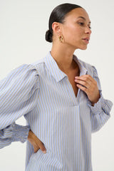 Culture Any Blouse - Blue/Green Stripe