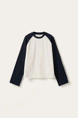 Noella Nikkie Top - White Navy Cambo