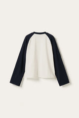 Noella Nikkie Top - White Navy Cambo