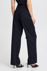 Pulz Bindy HW Pant Wide Leg - Navy