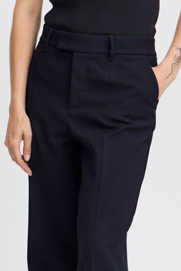 Pulz Bindy HW Pant Wide Leg - Navy