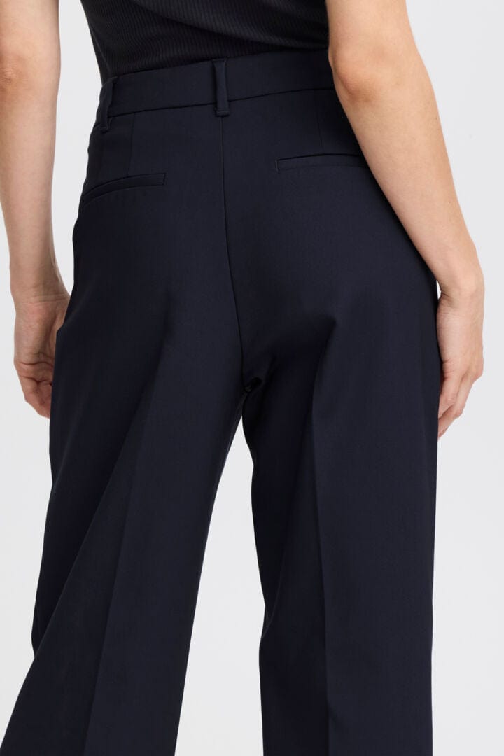 Pulz Bindy HW Pant Wide Leg - Navy