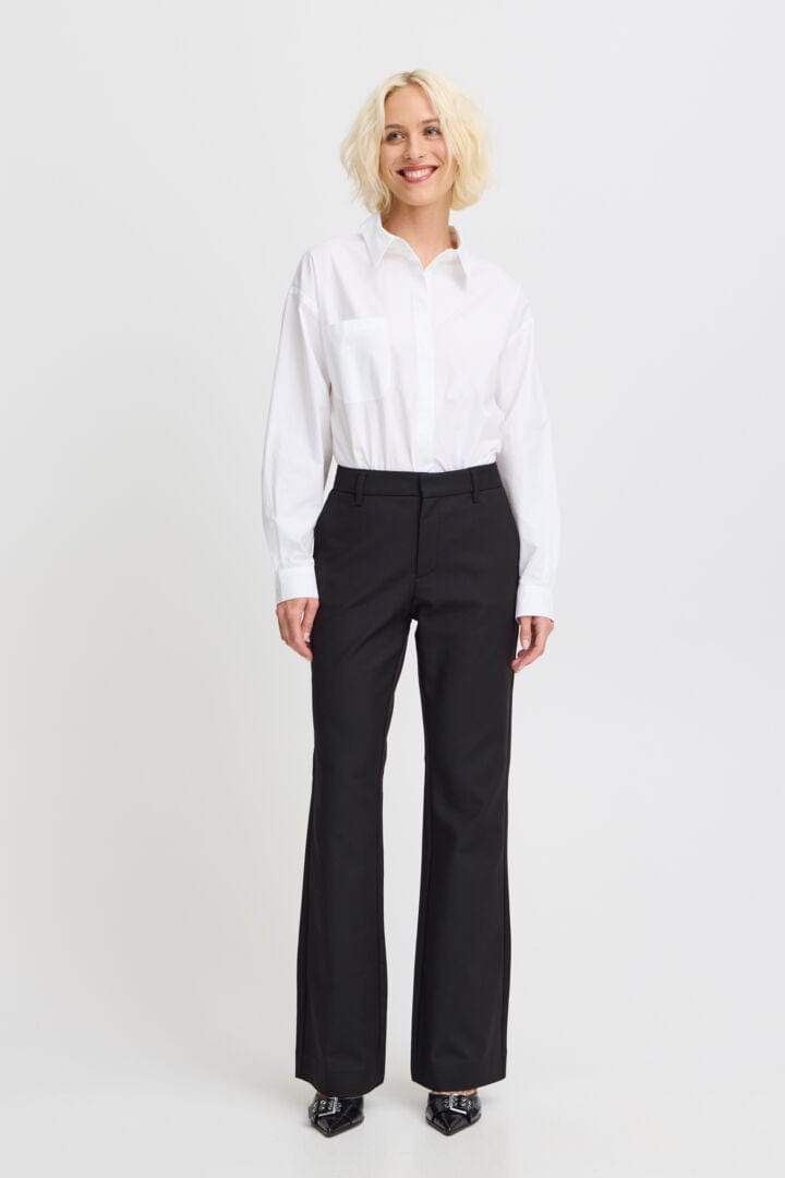 Pulz Bindy HW Pants Bootcut Leg - Black Beauty