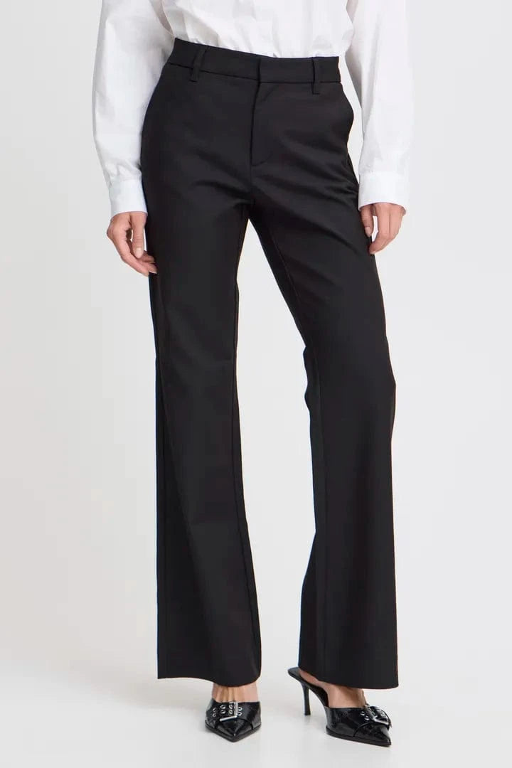 Pulz Bindy HW Pants Bootcut Leg - Black Beauty