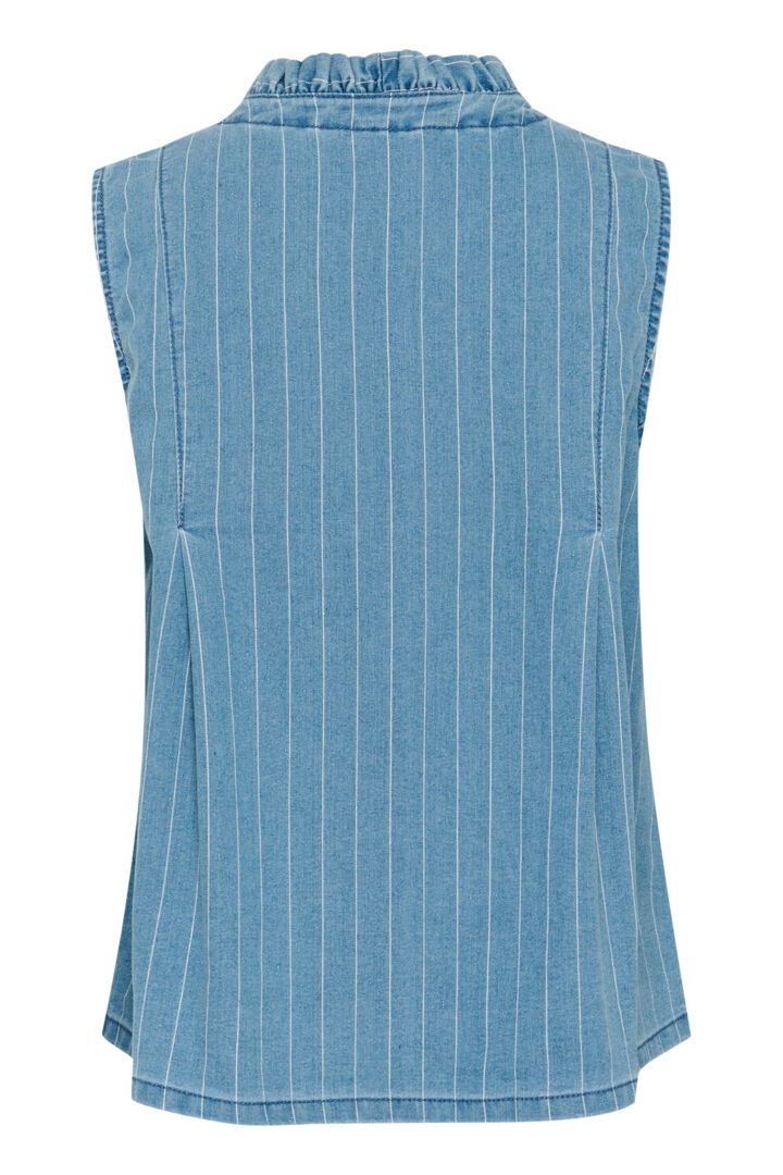 Culture Renny Sleeveless Shirt - Light Blue Denim