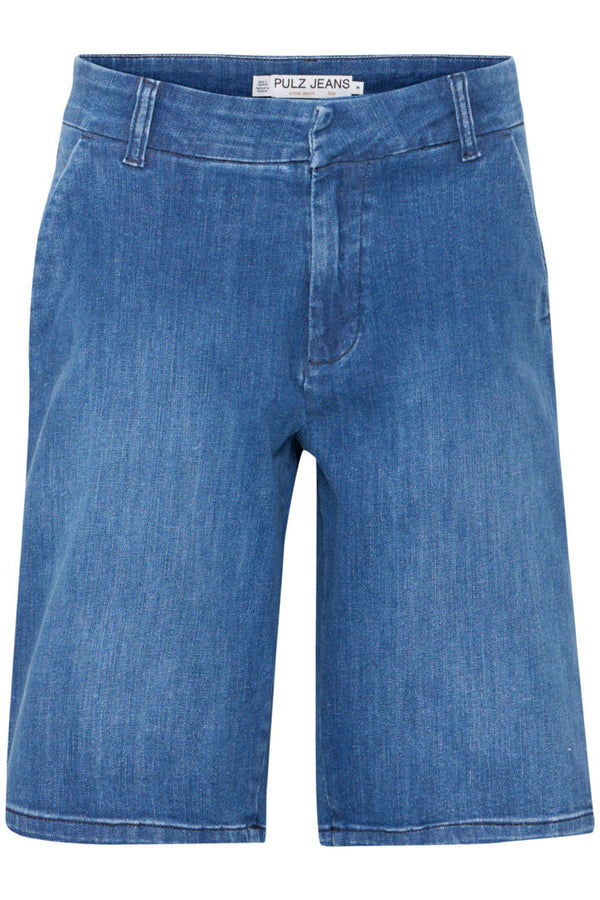 Pulz Katja HW Chino Shorts - Medium Blue