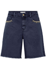 Pulz Annie HW Shorts - Dark Sapphire