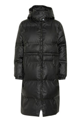 Culture Celinda Coated Long Jacket - Black