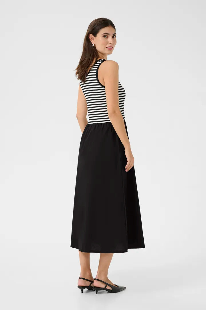 Culture Florence Tank Top Dress - Black/White Stripe