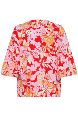 Culture Audrey Bello Blouse - Red/pink Flower