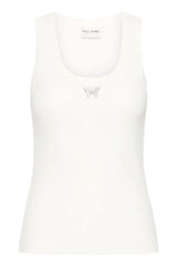 Pulz Allesia Butterfly Tank Top - Bright White